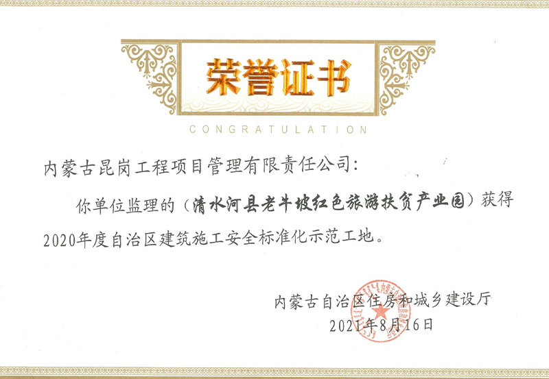 2020年度自治區(qū)建筑施工安全標準化示范工地
